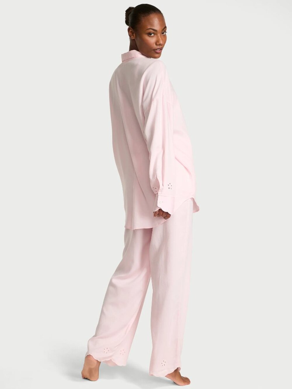 Victoria's Secret Modal - Cotton Eyelet Long Pajama Set, S (Reg) - Picture 2 of 2